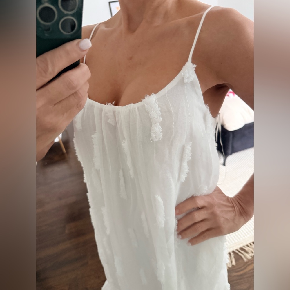 Zara White Textured Maxi Dress Brand New